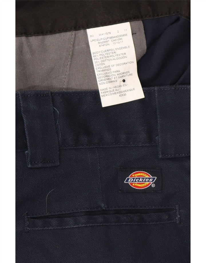 DICKIES Mens Straight Chino Trousers W42 L30 Navy Blue Polyester Vintage Dickies and Second-Hand Dickies from Messina Hembry 