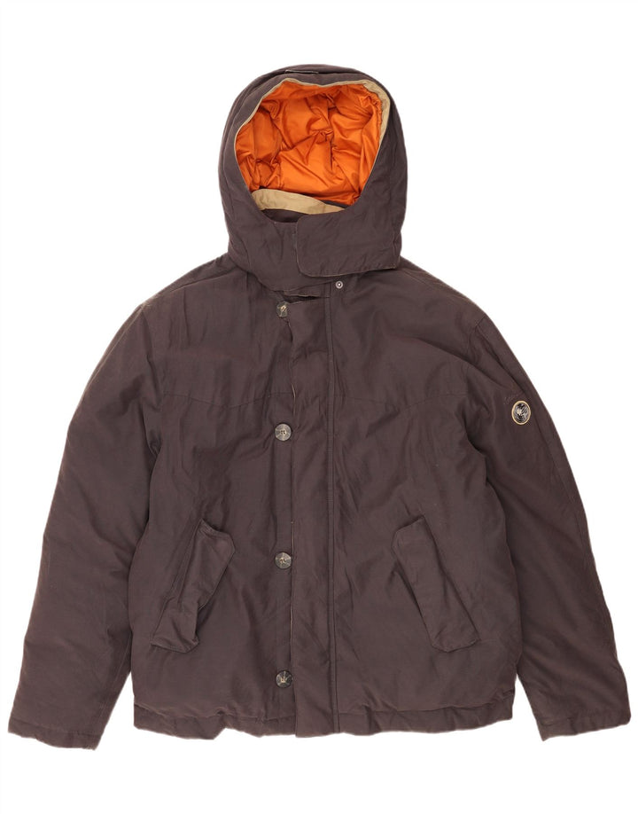 Invicta Herren-Jacke mit Kapuze, gepolstert, UK 40, Größe L, Schwarz, Baumwolle