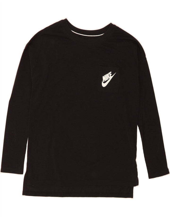 NIKE Mens Top Long Sleeve Small Black Modal Vintage Nike and Second-Hand Nike from Messina Hembry 