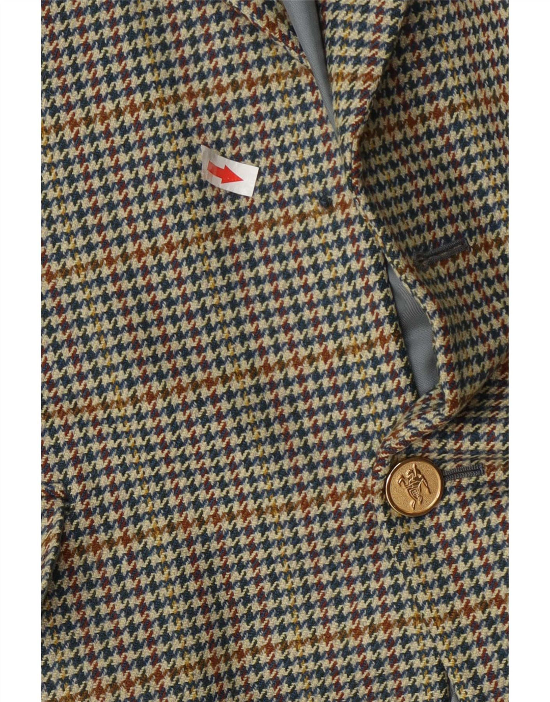 Burberrys Herren-Blazer mit 1 Knopf, IT 50, große blaue Hahnentritt-Wolle