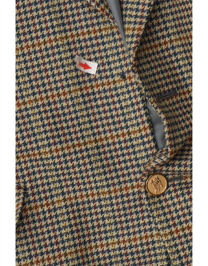 Burberrys Herren-Blazer mit 1 Knopf, IT 50, große blaue Hahnentritt-Wolle
