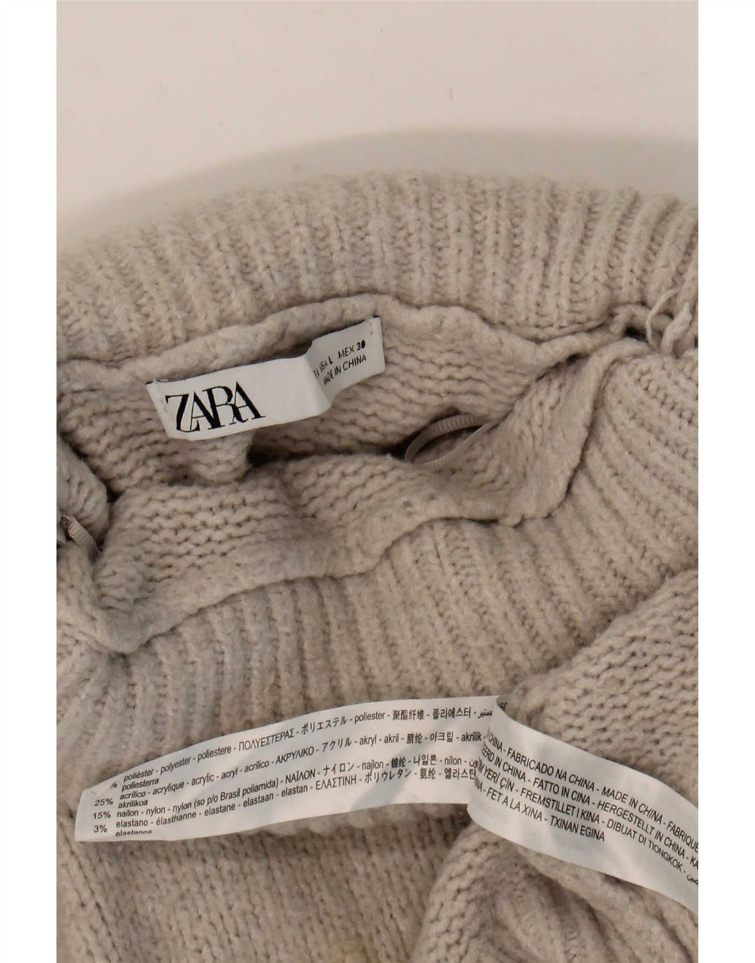 Zara Damen-Pullover mit Rollkragen, übergroß, Größe 44, Grau, Polyester