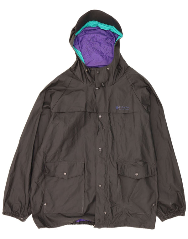 Columbia Herren-Regenjacke mit Kapuze, UK 40, großes schwarzes Nylon
