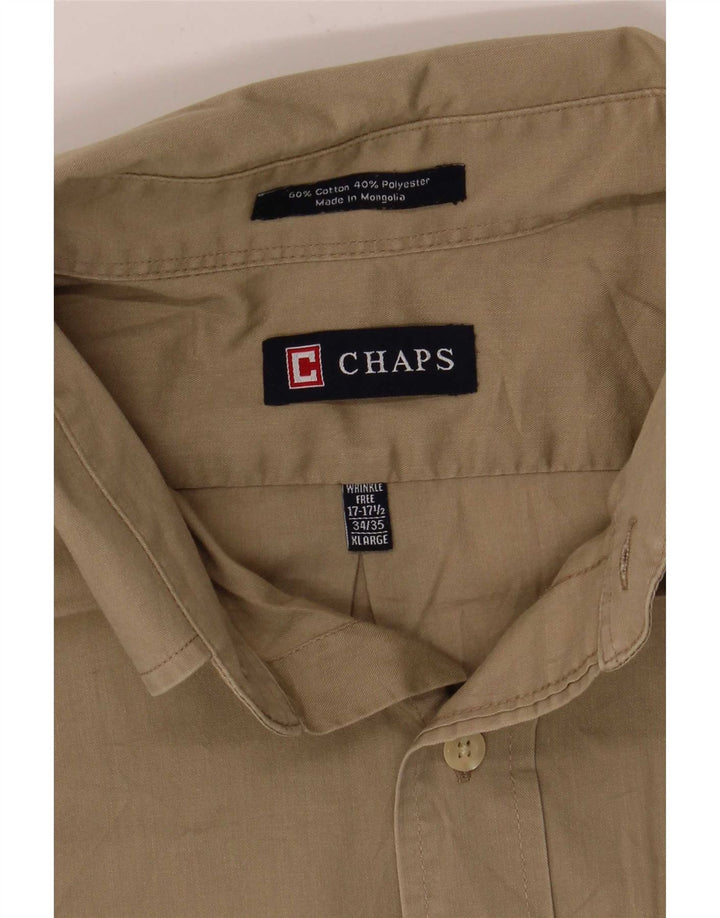 Chaps Herrenhemd Größe 17 1/2 XL Khaki Baumwolle