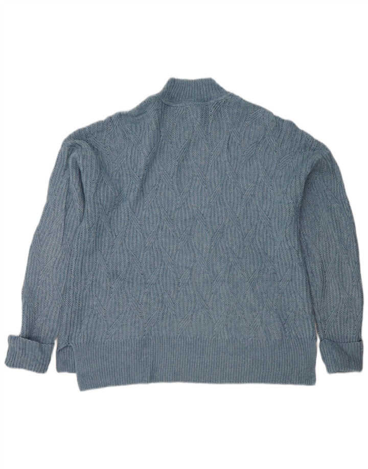 Fat Face Damen-Pullover mit Rollkragen, übergroß, Gr. 10, Größe S, Blau