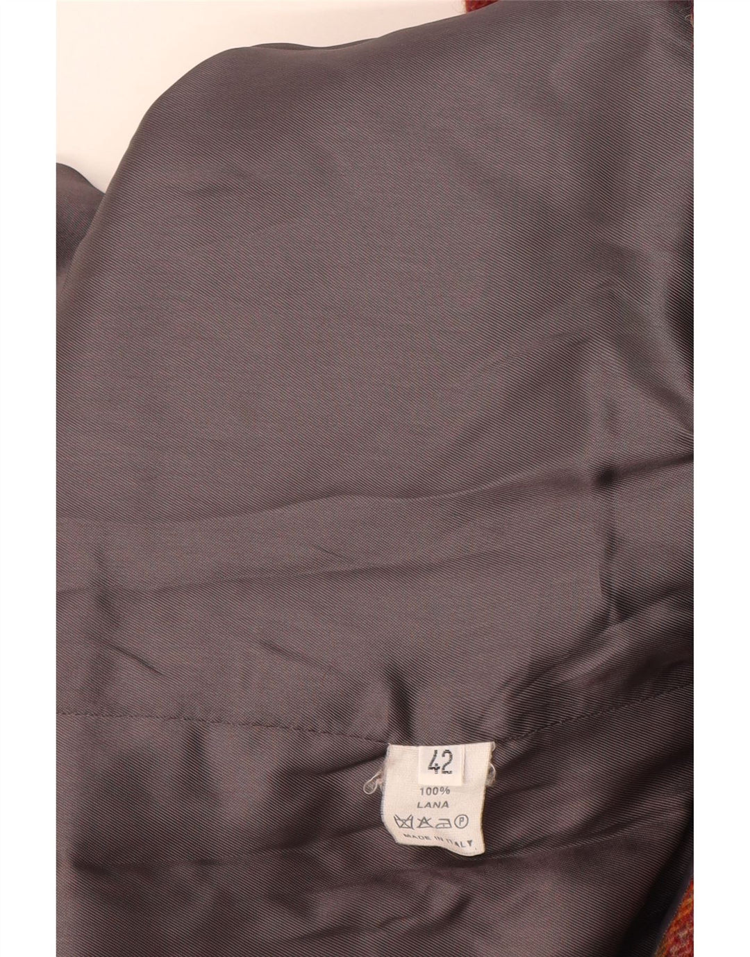 Lanolini Damen-Blazerjacke mit 3 Knöpfen, IT 42, mittelbraun karierte Wolle