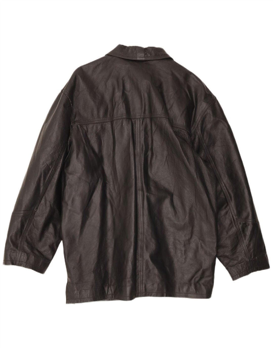 VINTAGE Herren Lederjacke IT 54 2XL Schwarzes Leder