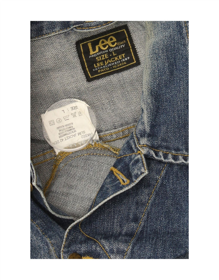 LEE Herren Jeansjacke UK 40 Große blaue Baumwolle