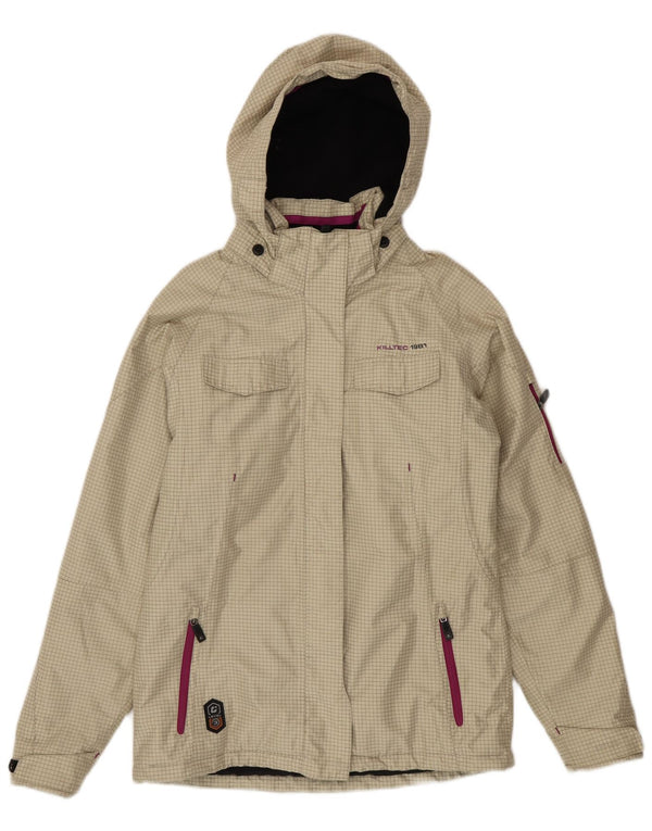 Killtec Windjacke für Mädchen, 15–16 Jahre, beige kariertes Polyester