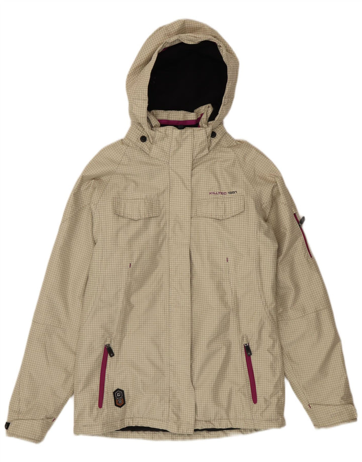 Killtec Windjacke für Mädchen, 15–16 Jahre, beige kariertes Polyester