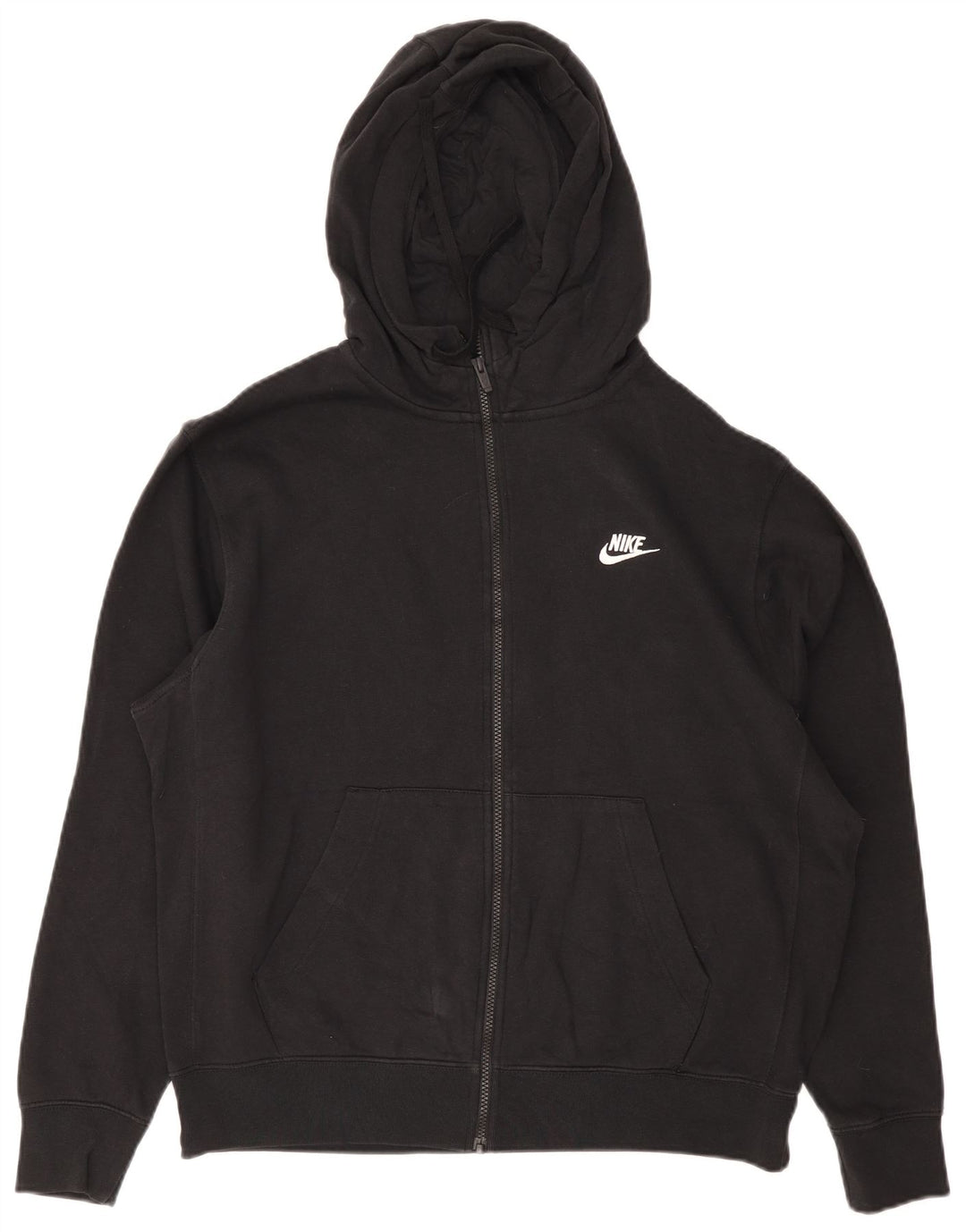 Nike Herren-Kapuzenpullover mit Reißverschluss, groß, aus schwarzer Baumwolle
