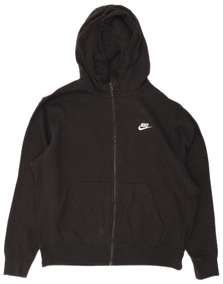 Nike Herren-Kapuzenpullover mit Reißverschluss, groß, aus schwarzer Baumwolle