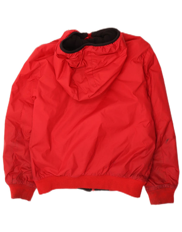 Diesel Jungen-Bomberjacke mit grafischer Kapuze, 9–10 Jahre, rotes Nylon