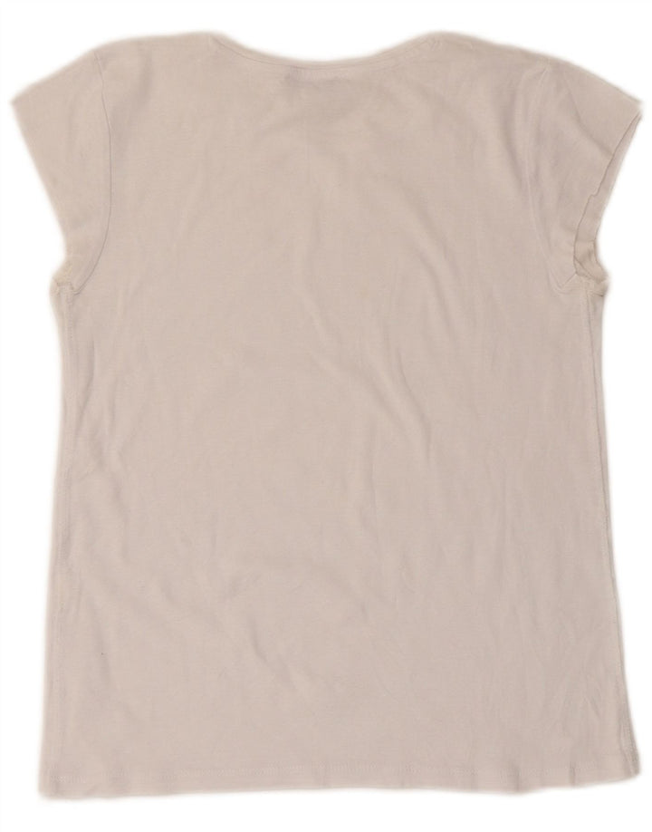 Zara Damen T-Shirt Top UK 8 Small Weiß