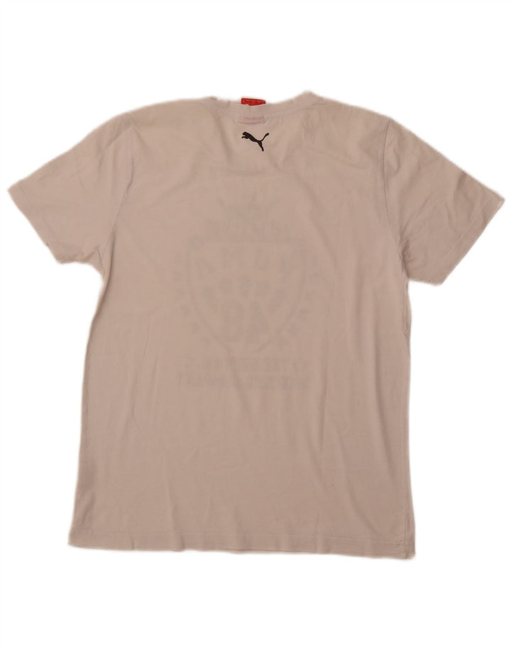 PUMA Herren Grafik T-Shirt Top Small Weiß Baumwolle