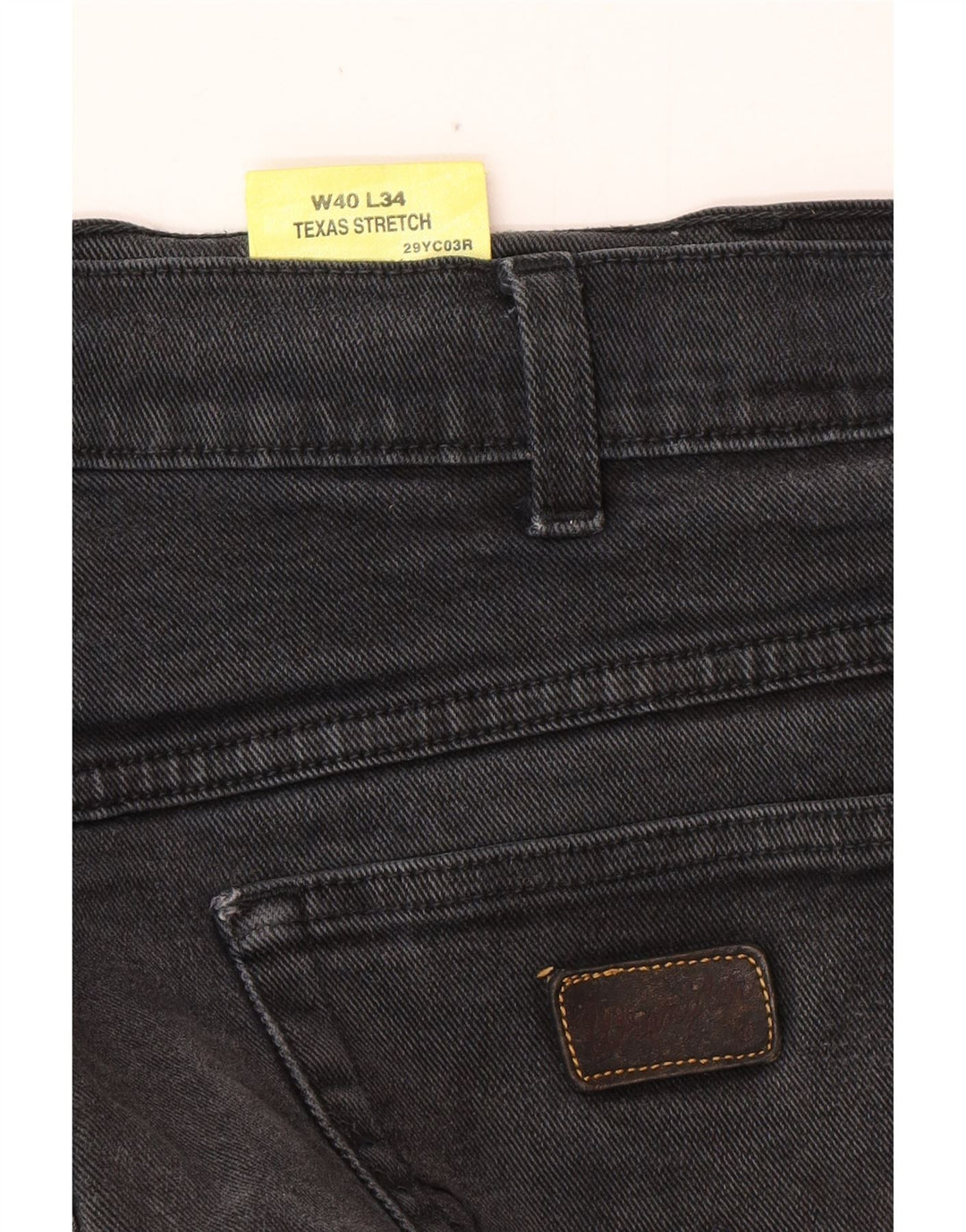 WRANGLER Herren Texas Stretch Straight Jeans W40 L34 Graue Baumwolle