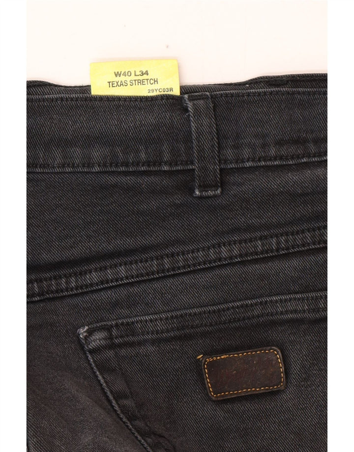 WRANGLER Herren Texas Stretch Straight Jeans W40 L34 Graue Baumwolle