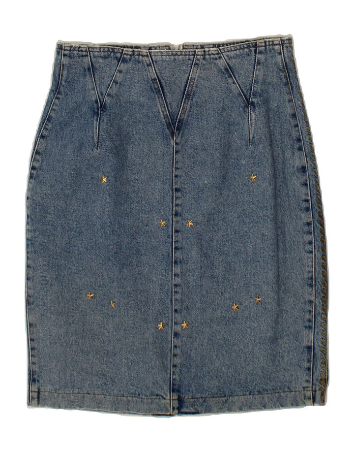 ROCCOBAROCCO Womens Denim Skirt IT 46 Large W30  Blue Cotton Vintage Roccobarocco and Second-Hand Roccobarocco from Messina Hembry 