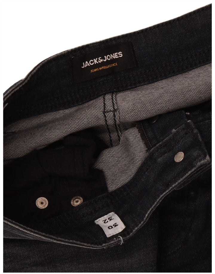 Jack & Jones Herren Tim Slim Jeans W30 L32 Schwarze Baumwolle