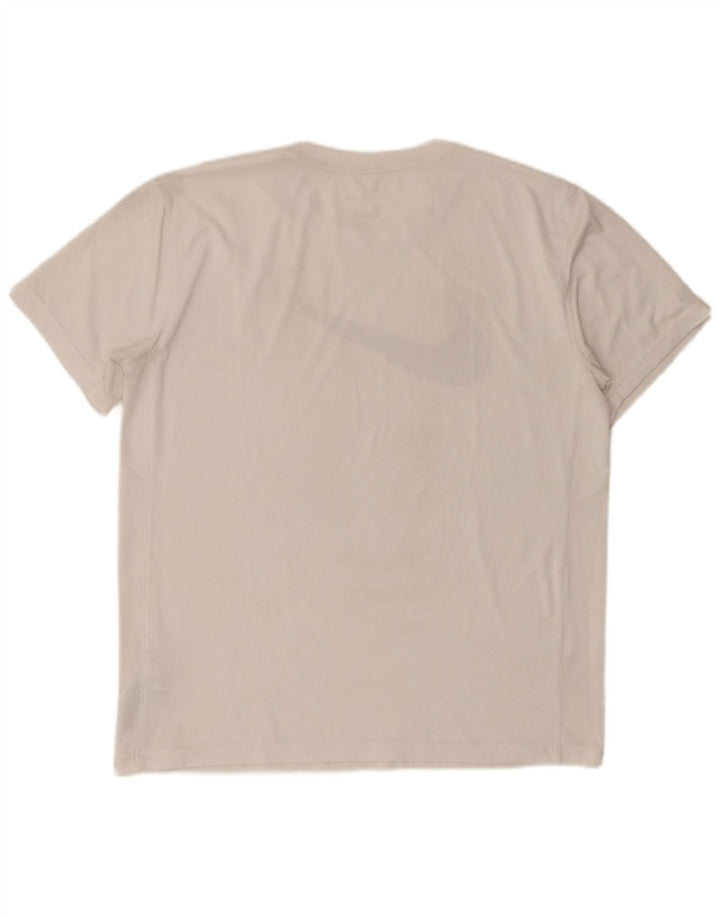 Nike Herren-T-Shirt mit Dri-Fit-Grafik, Größe L, Weiß, Polyester