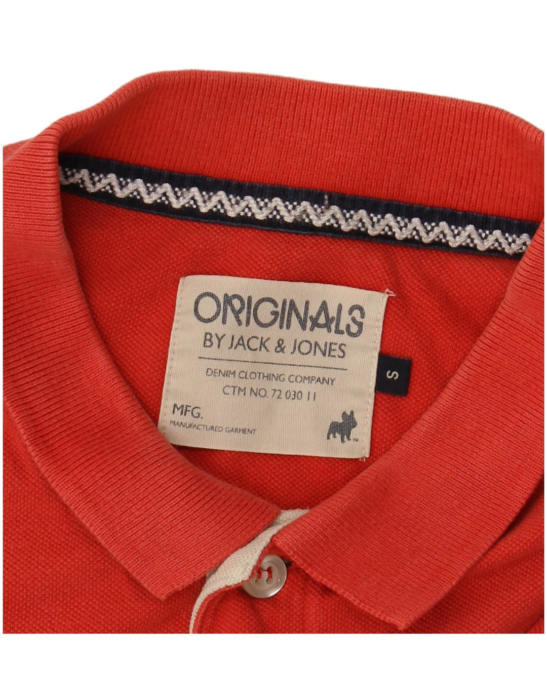 Jack & Jones Herren-Poloshirt mit Grafik, Größe S, rote Baumwolle
