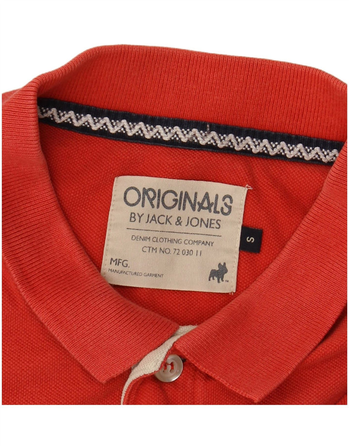 Jack & Jones Herren-Poloshirt mit Grafik, Größe S, rote Baumwolle