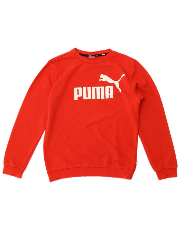 Puma Girls Graphic Sweatshirt Jumper 13-14 Years Red Cotton