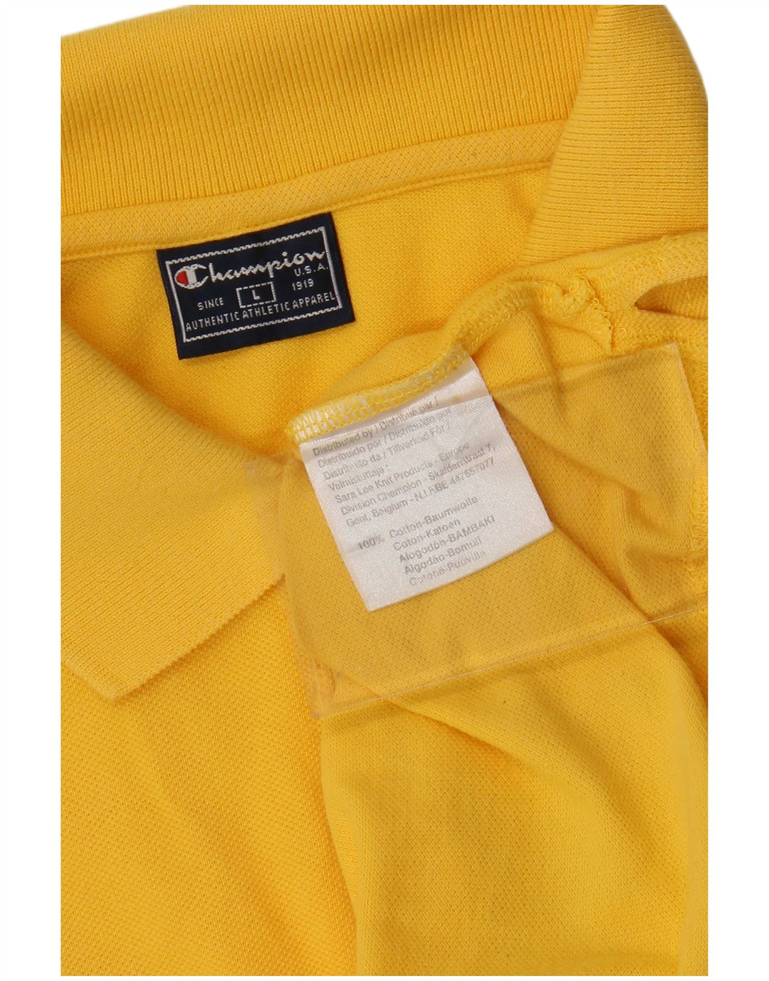 CHAMPION Herren-Poloshirt, große gelbe Baumwolle