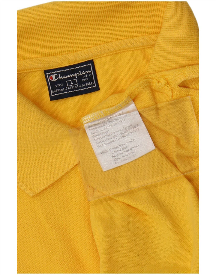 CHAMPION Herren-Poloshirt, große gelbe Baumwolle