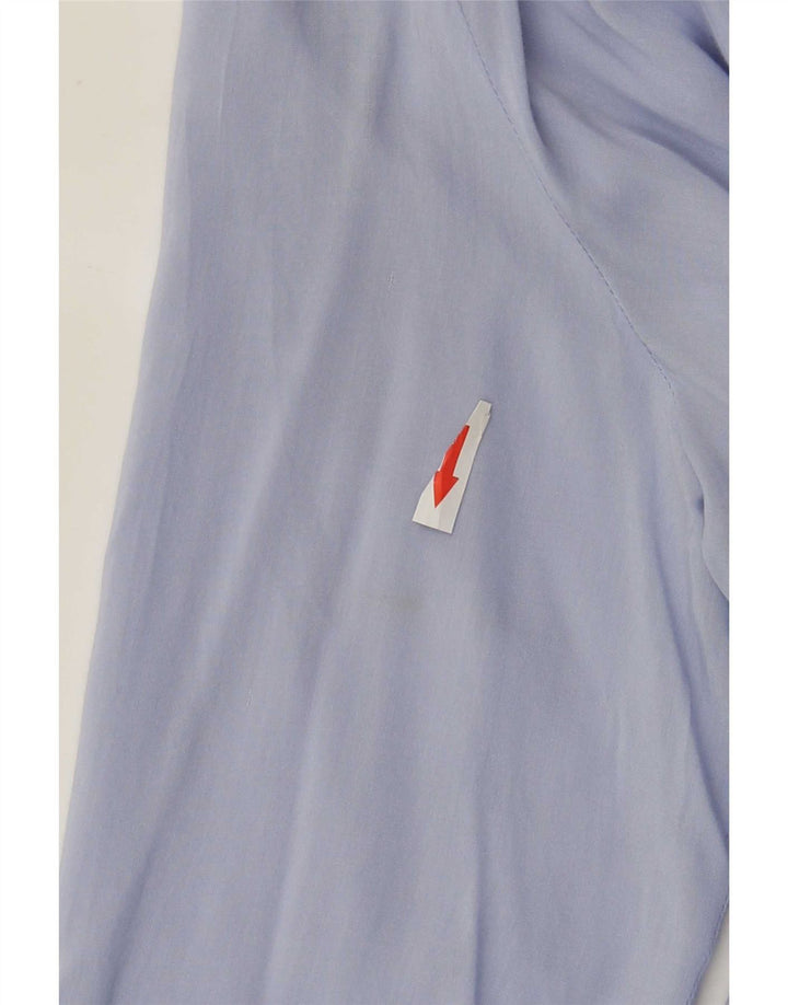 Guess Damen-Tunika-Oberteil mit 3/4-Ärmeln, übergroß, UK 10, Größe S, blau geflecktes Viskose