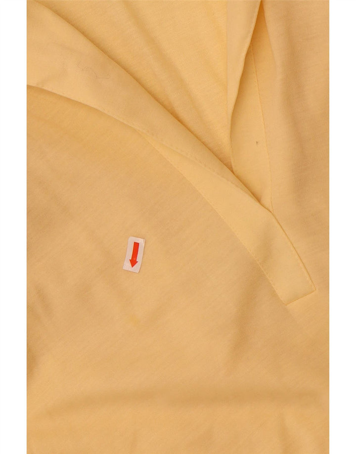 Vintage Damen Ärmelloses A-Linien-Kleid EU 40 Mittelgelbes Polyester