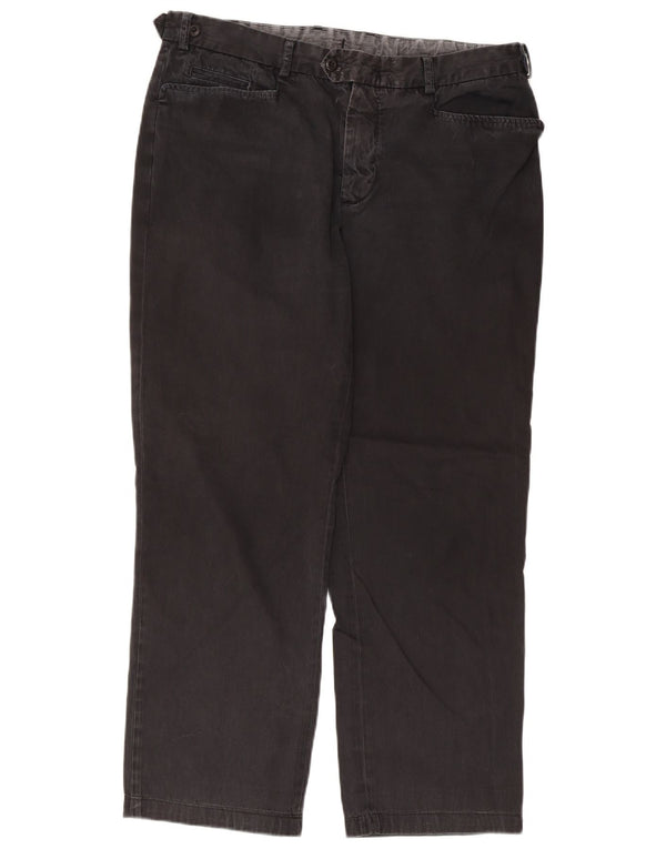 Zara Mens Straight Casual Trousers EU 44 Large W34 L27 Black Cotton