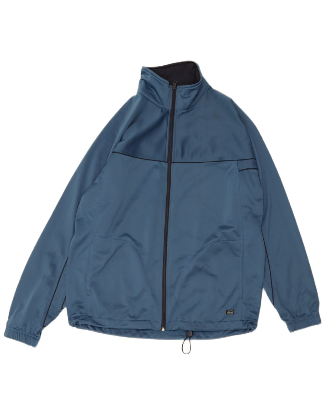 Asics Herren-Trainingsanzug-Top-Jacke, großes blaues Polyester