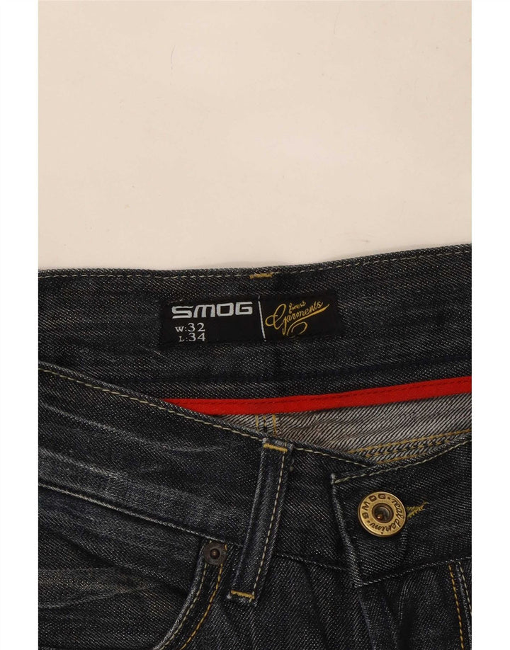 Smog Herren Bootcut Jeans W32 L34 Marineblau