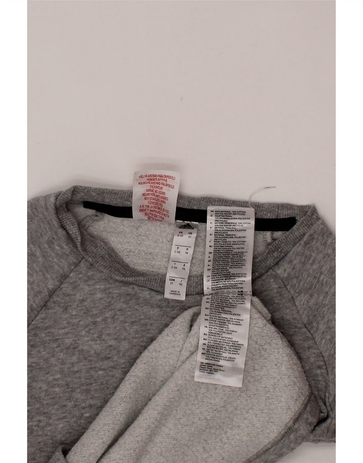 ADIDAS Jungen Sweatshirt Pullover 2-3 Jahre Grau