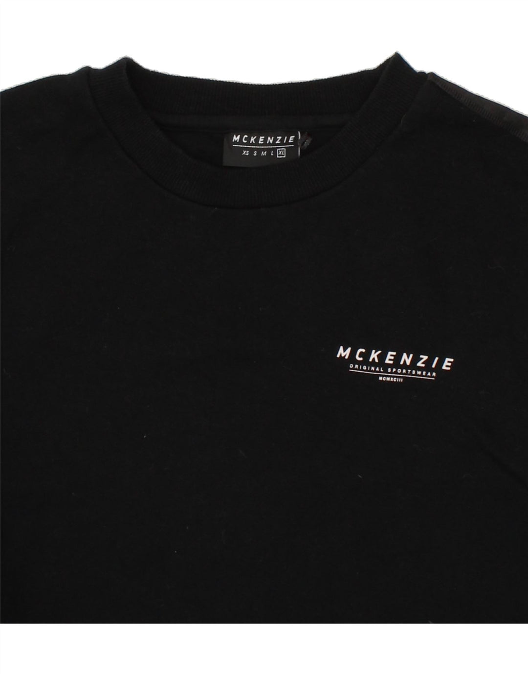 MCKENZIE Mens Graphic Sweatshirt Jumper XL Black Cotton Vintage Mckenzie and Second-Hand Mckenzie from Messina Hembry 