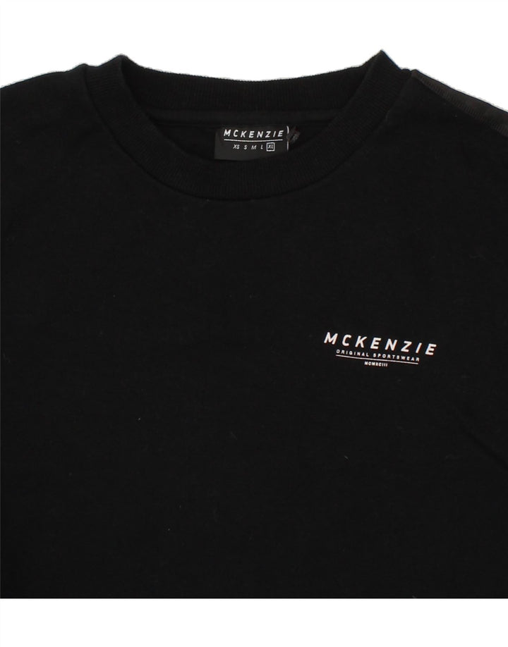 MCKENZIE Mens Graphic Sweatshirt Jumper XL Black Cotton Vintage Mckenzie and Second-Hand Mckenzie from Messina Hembry 