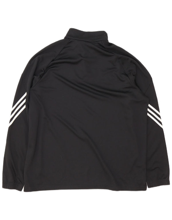 Adidas Herren Climalite Zip Neck Pullover Trainingsanzug Top 2XL Schwarz Polyester