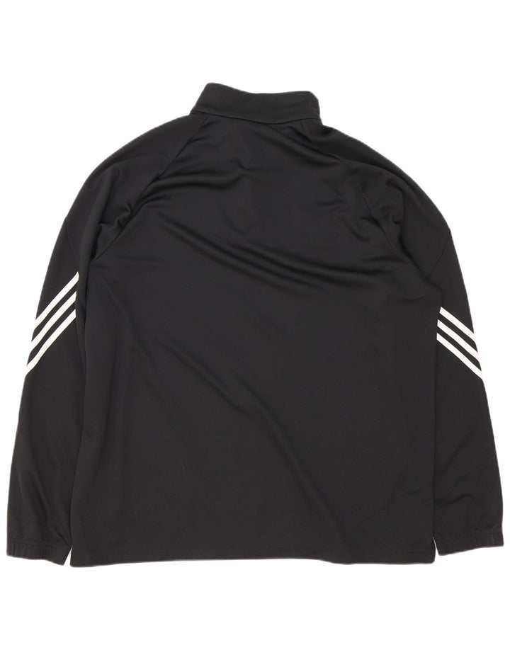 Adidas Herren Climalite Zip Neck Pullover Trainingsanzug Top 2XL Schwarz Polyester