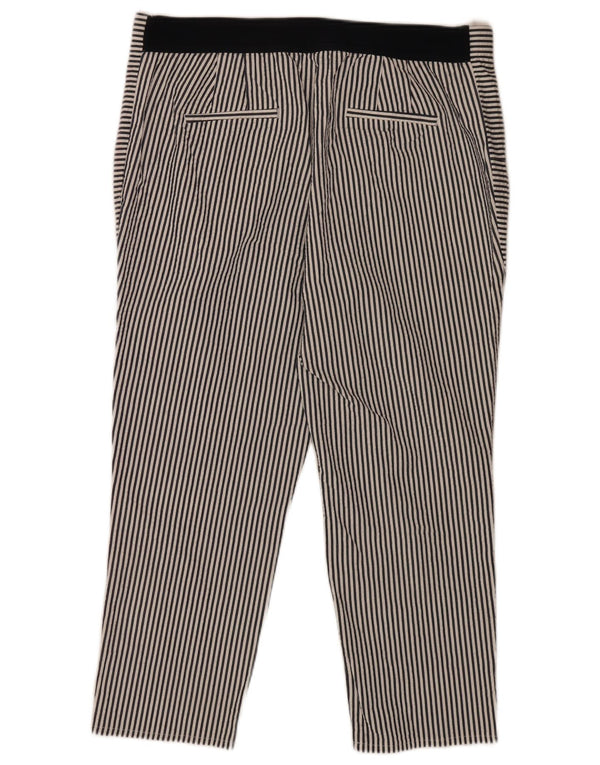 Schmale, verkürzte Damenhose von Zara, Größe 2XL, W34, L24, blau gestreift