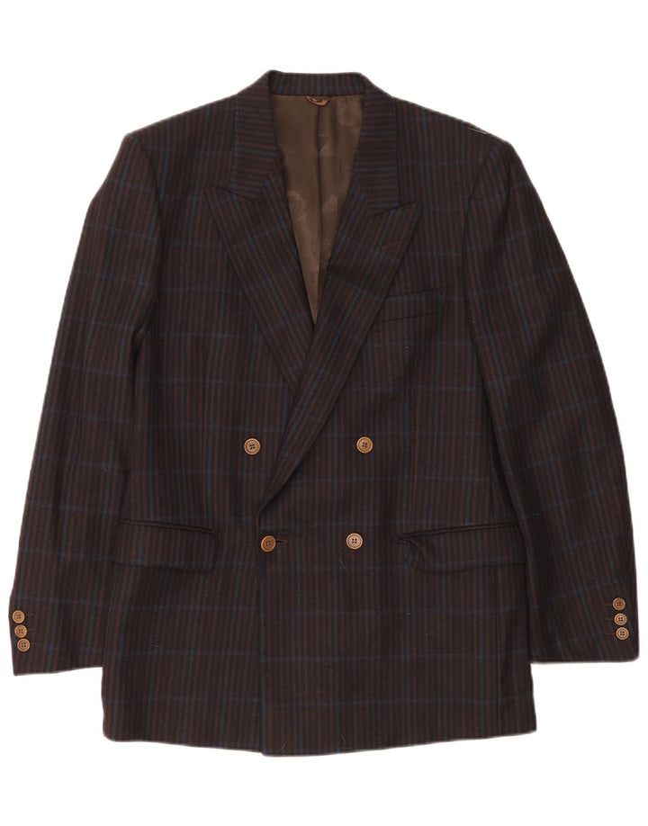 Elle Herren-Blazer, zweireihig, IT 50, groß, marineblau kariert