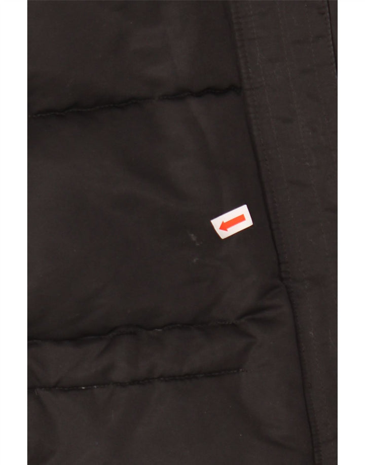 ADIDAS Womens Hooded Padded Jacket UK 14 Medium Black Polyester