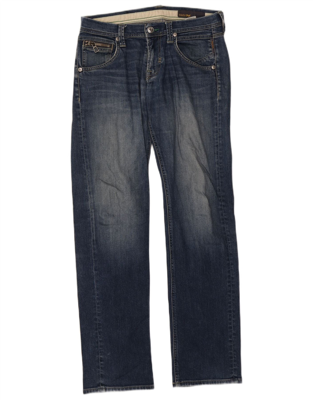 Meltin' Pot Damen Straight Jeans W33 L34 Blaue Baumwolle
