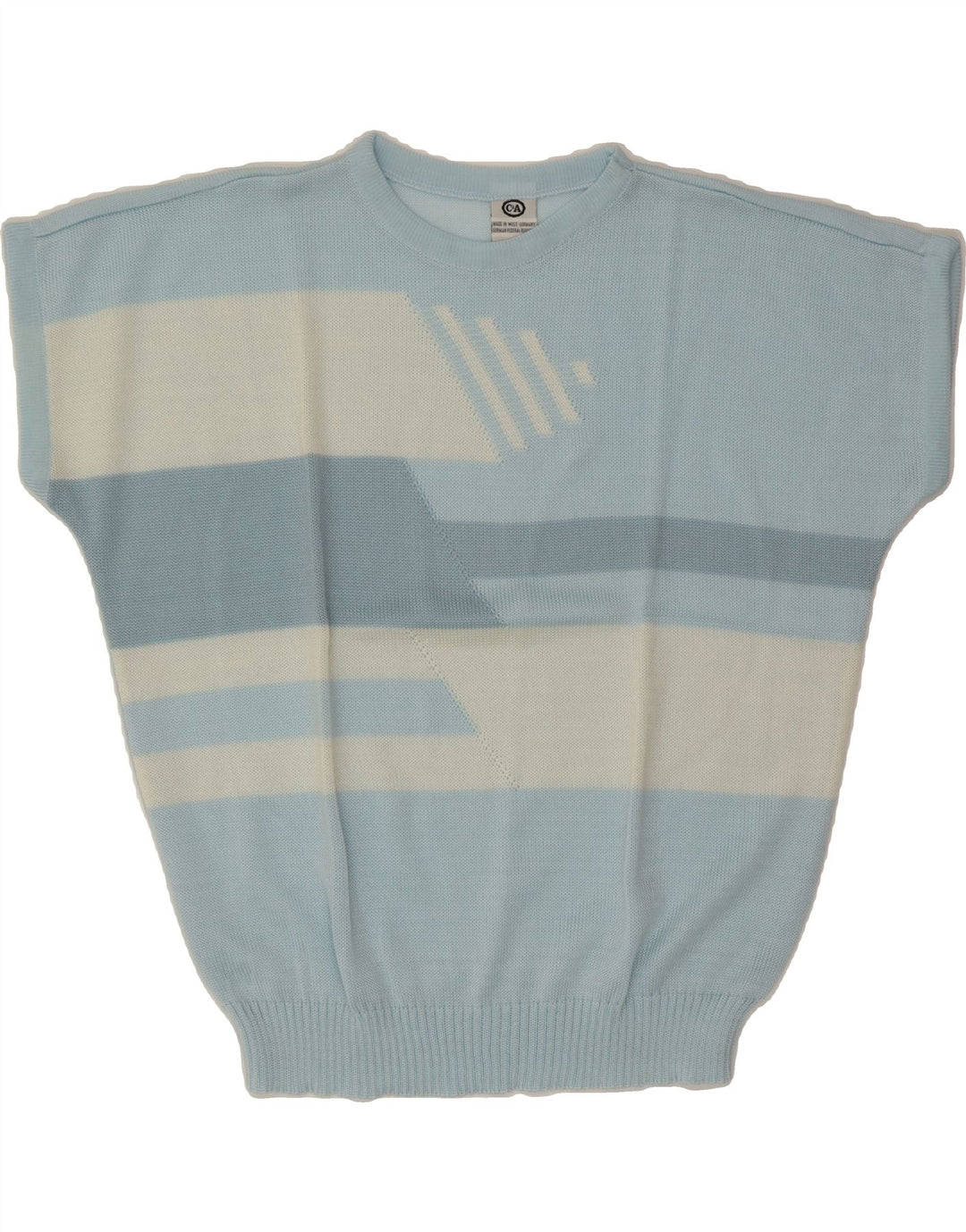 C&A Womens Crew Neck Jumper Sweater IT 48/50 XL Blue Colourblock Vintage C&A and Second-Hand C&A from Messina Hembry 