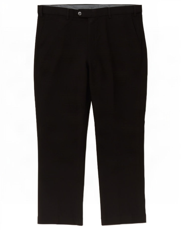 Marks & Spencer Herren-Anzughose mit normaler Passform, W38, L29, schwarzes Polyester