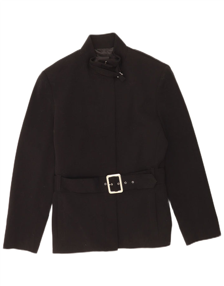 Vintage Damen Blazer Jacke IT 42 Medium Schwarz Polyester