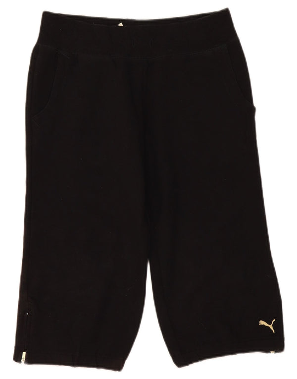 Puma Damen Bermuda Sport Shorts UK 8 Small Schwarz Baumwolle