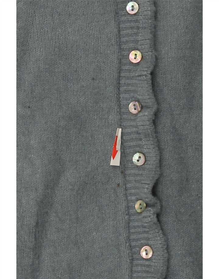 Zara Damen-Cardigan-Pullover UK 14 Mittelblaues Polyester