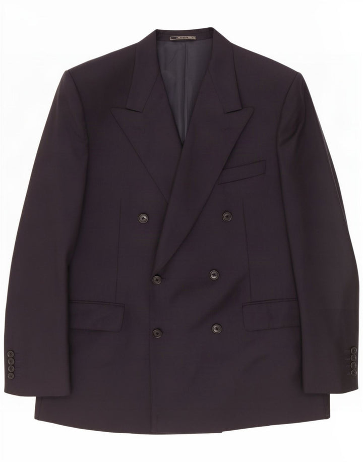 Corneliani Herren Zweireihiger Blazer Jacke UK 40 Große marineblaue Wolle