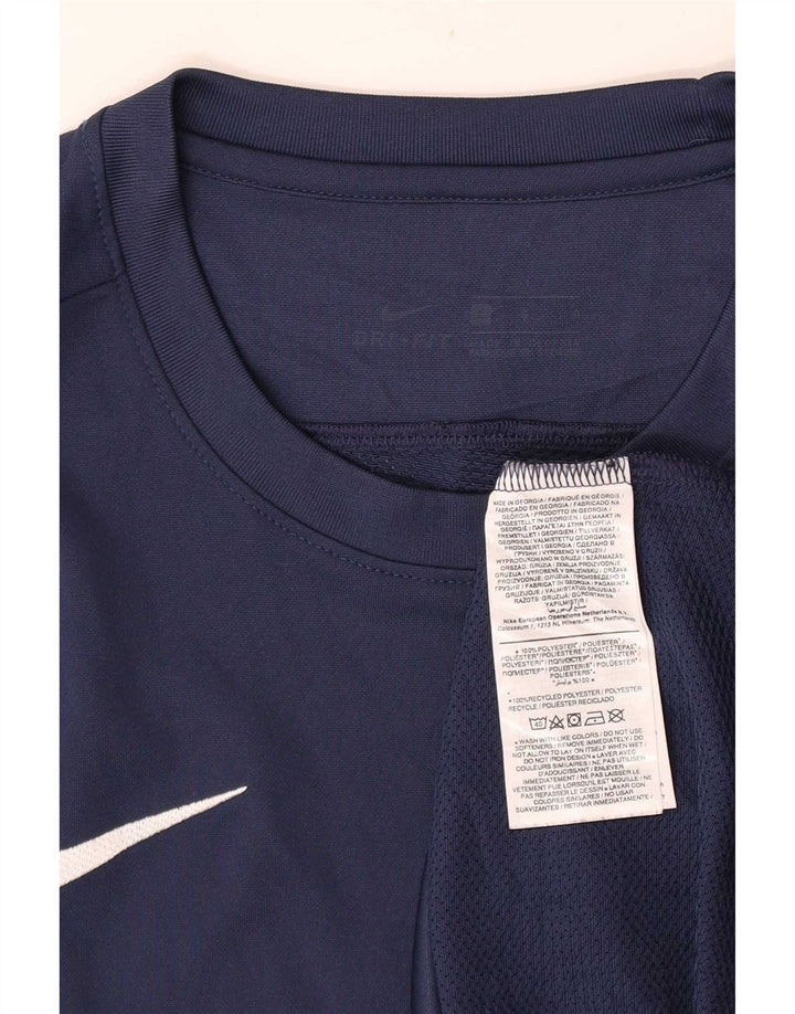 Nike Herren Dri Fit T-Shirt Top Large Marineblau Polyester